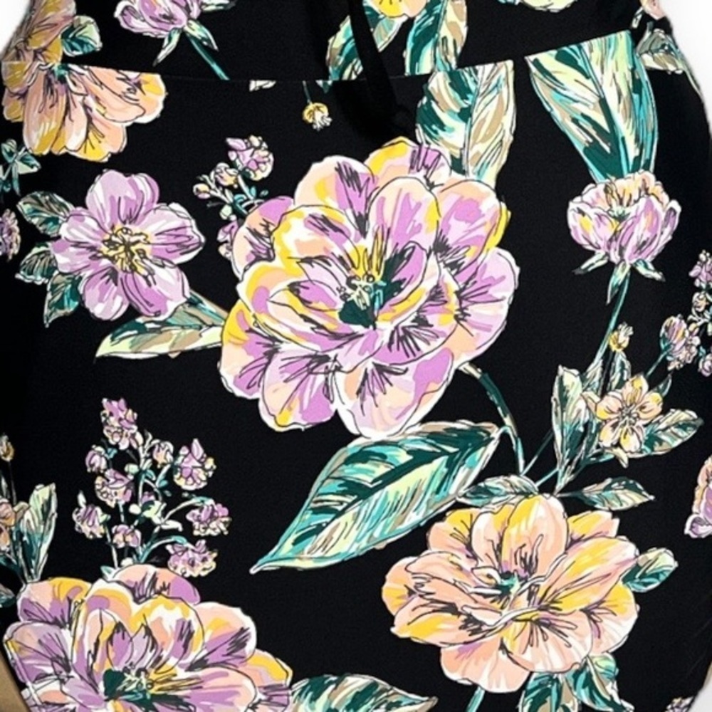 Freshwater boho crochet tankini size XXL black multicolor floral - Picture 8 of 9